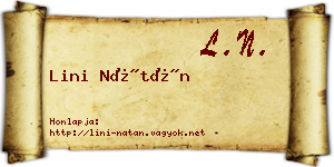 Lini Nátán névjegykártya